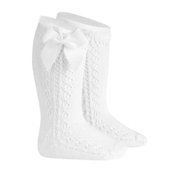 Calcetines Altos Calado Lateral Blancos