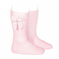 Calcetines Altos con Lazo Rosa Bebe
