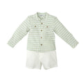 Conjunto Bermuda y Camisa de Cuadros Verde Pastel Secreto