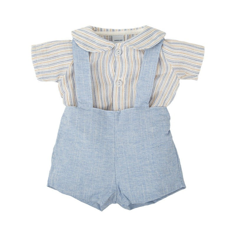 Conjunto de Tirantes con Camisa Estampado de Rayas Cobijo