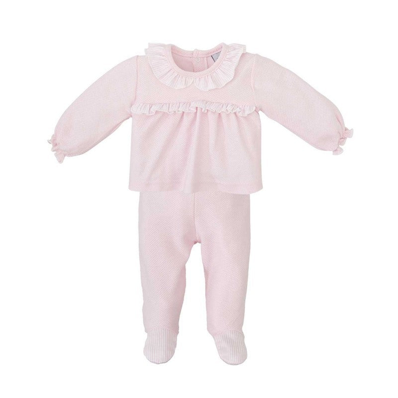 Pijama Dos Piezas Pique Cuello Volantes