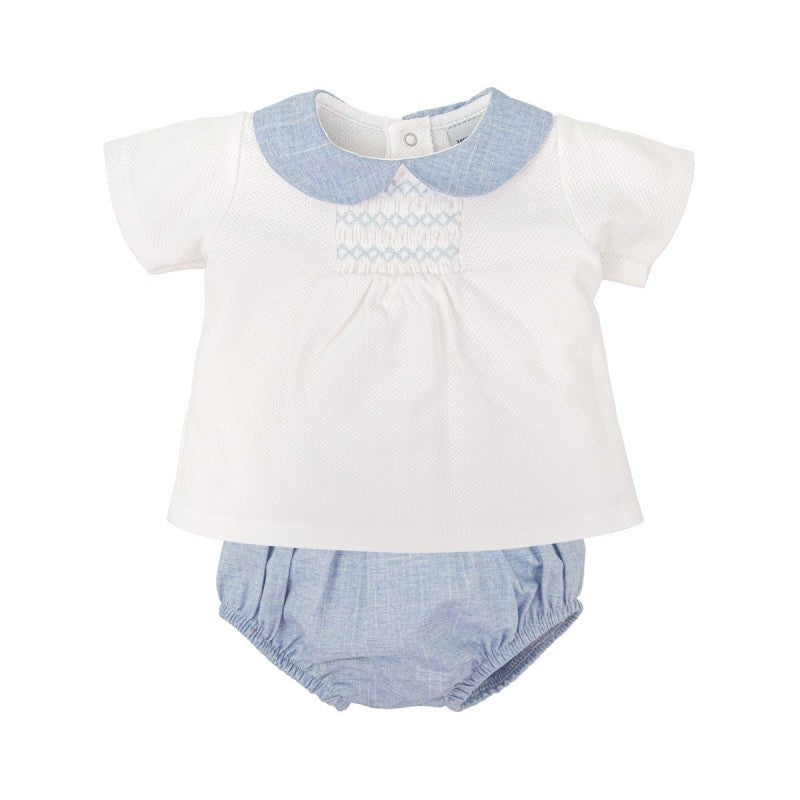 Conjunto Camisa con Nido de Abeja con Bombacho a Juego Miel