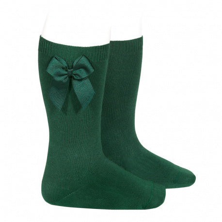 Calcetines Altos con Lazo Verde Botella