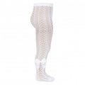 Leotardos Calados con Lazo Lateral Gross Blanco
