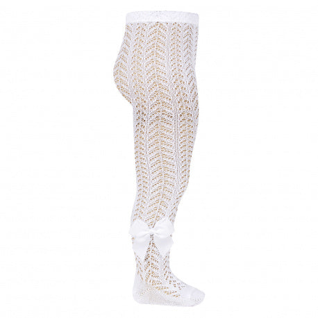 Leotardos Calados con Lazo Lateral Gross Blanco