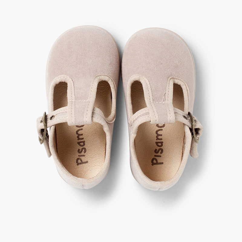 Pepitos Terciopelo Hebilla Beige
