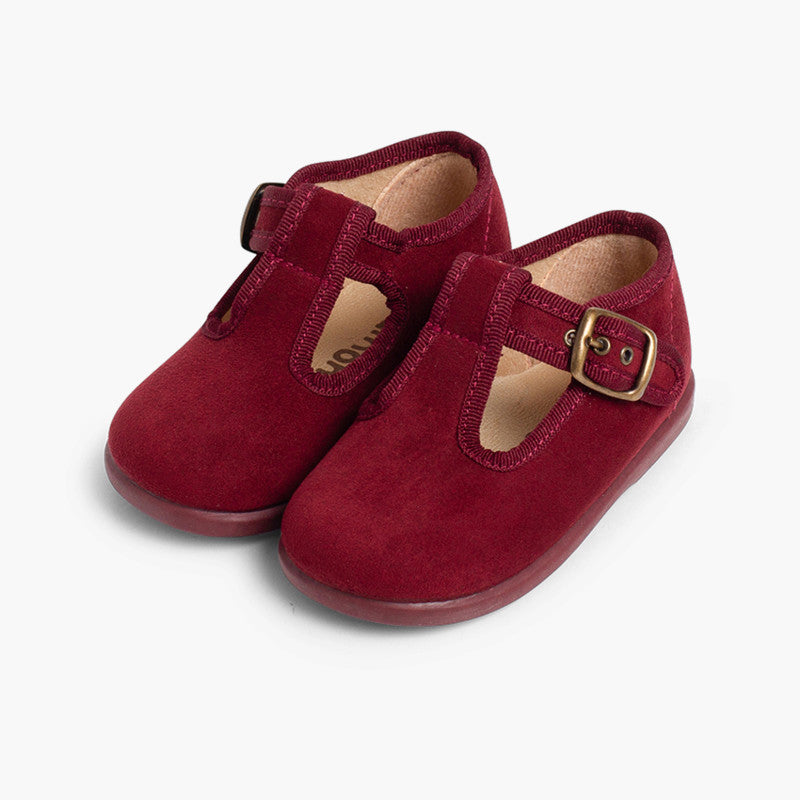 Pepitos Terciopelo Hebilla Burdeos