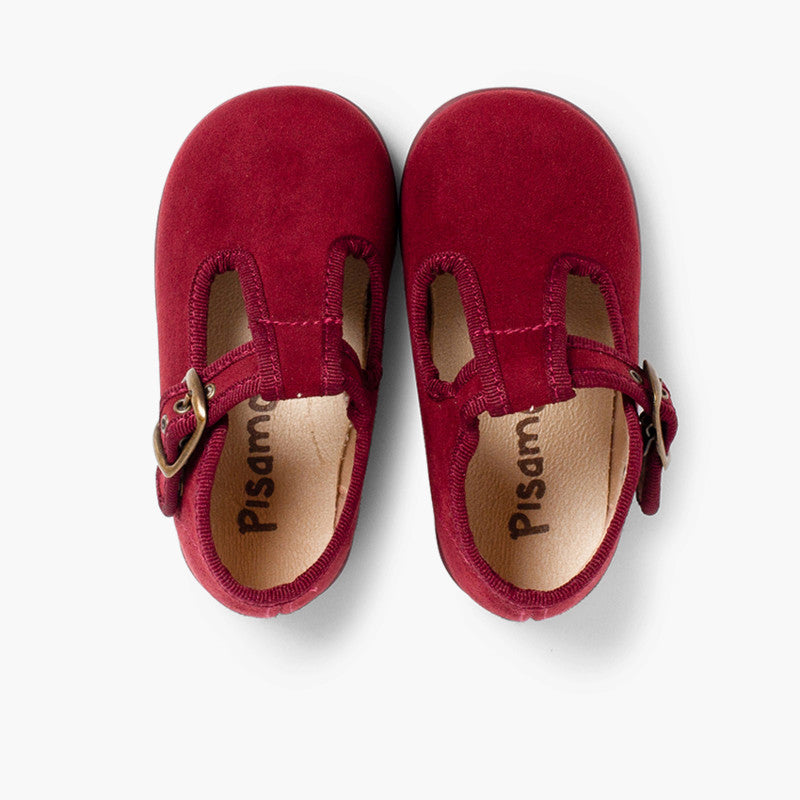 Pepitos Terciopelo Hebilla Burdeos