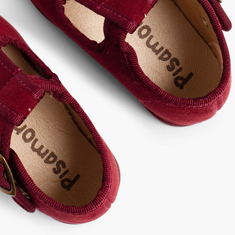 Pepitos Terciopelo Hebilla Burdeos