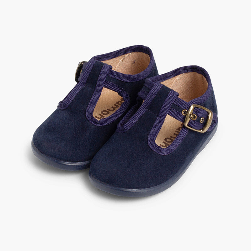 Pepitos Terciopelo Hebilla Marino