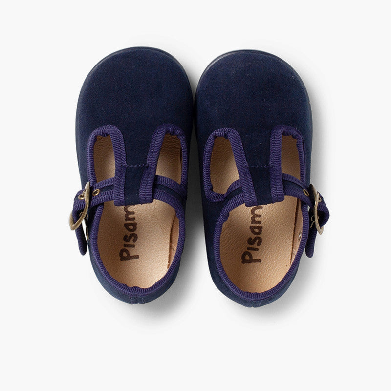 Pepitos Terciopelo Hebilla Marino