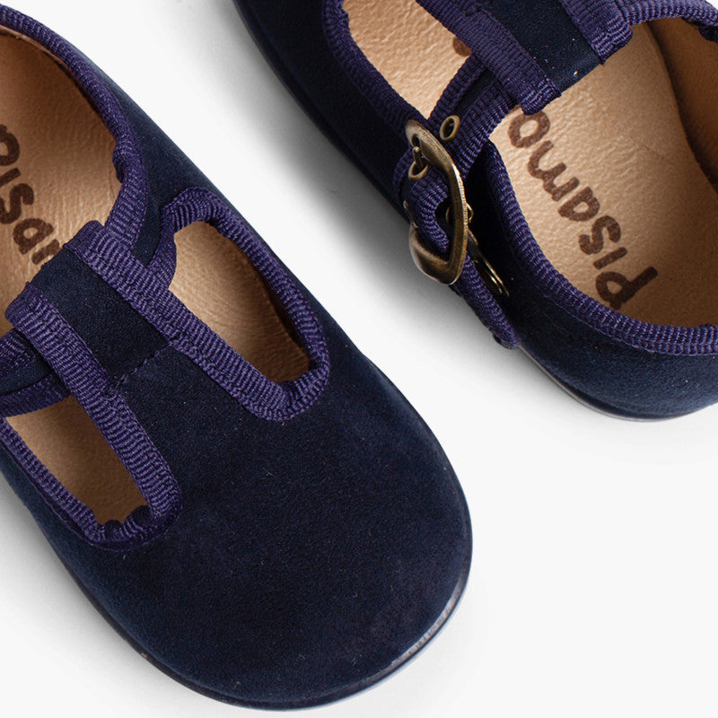 Pepitos Terciopelo Hebilla Marino