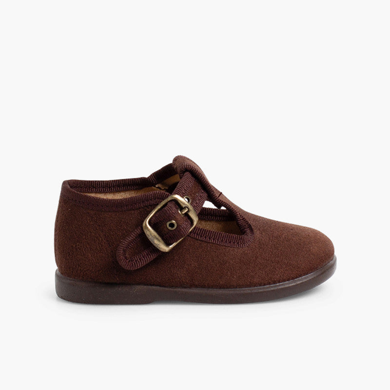 Pepitos Terciopelo Hebilla Marrones