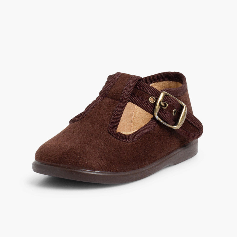 Pepitos Terciopelo Hebilla Marrones