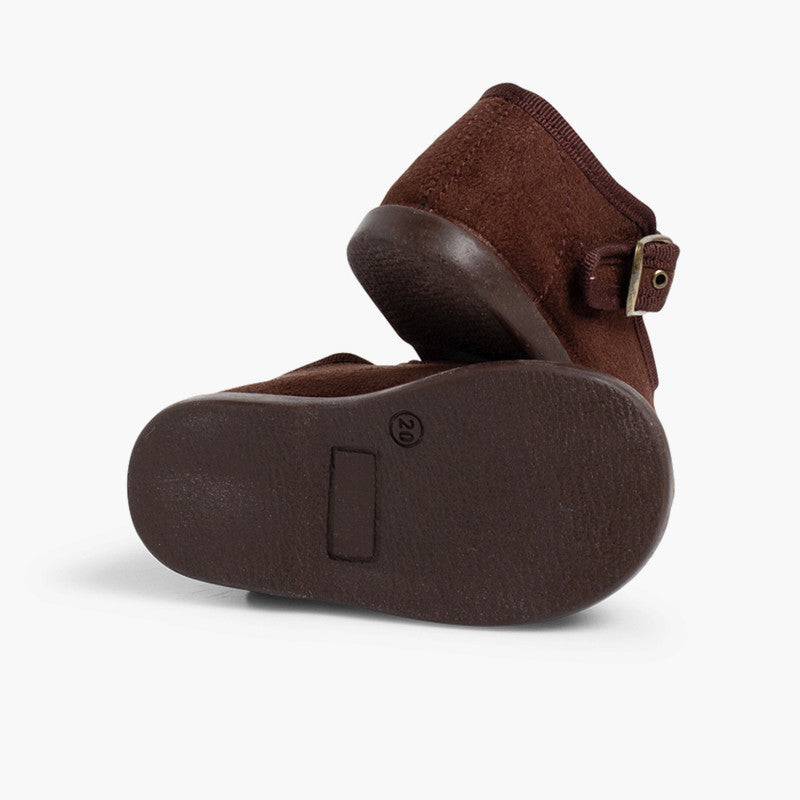 Pepitos Terciopelo Hebilla Marrones