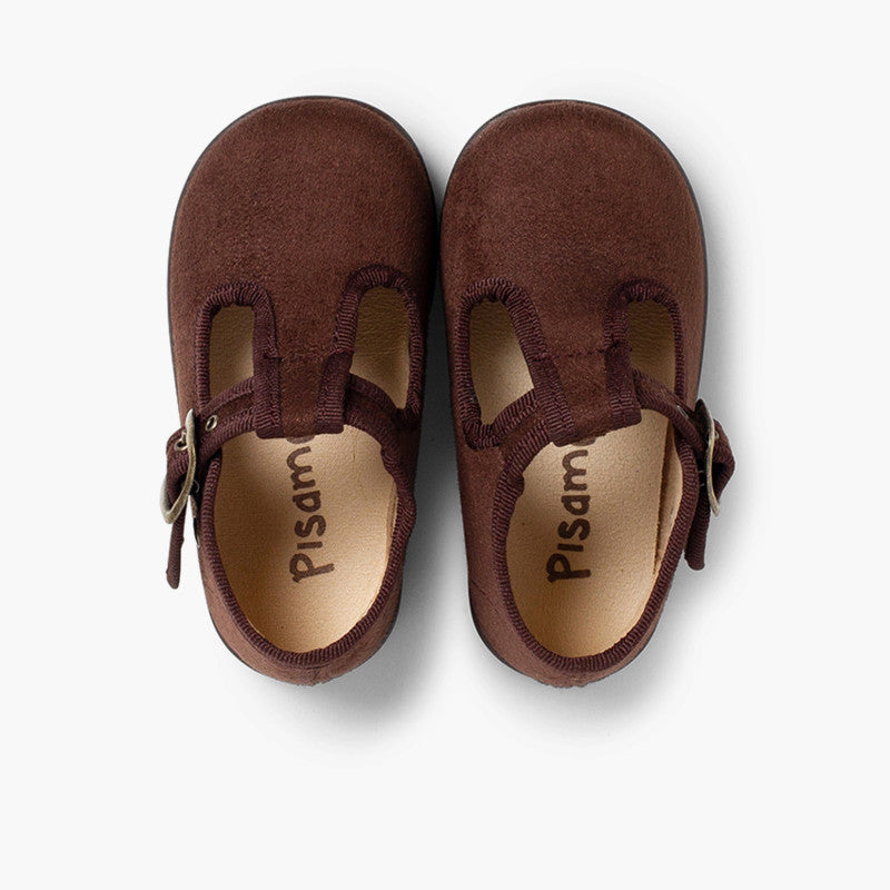 Pepitos Terciopelo Hebilla Marrones