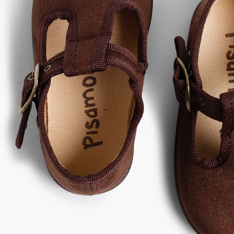 Pepitos Terciopelo Hebilla Marrones