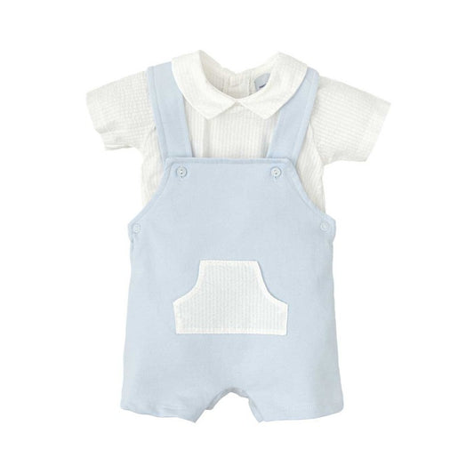 Conjunto de Peto Corto Celeste y Camisa Viento