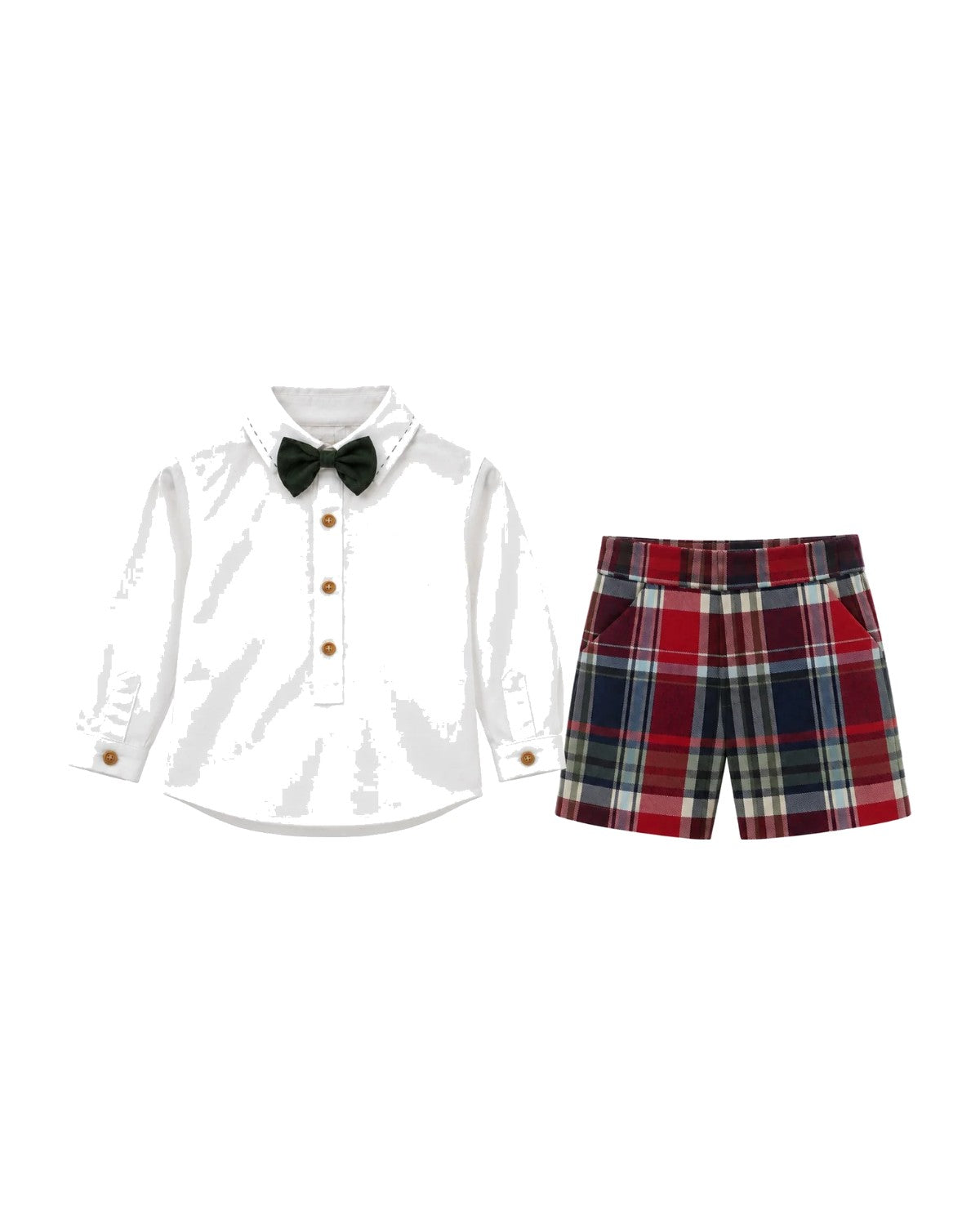 Traje Niño con Pantalón Bermuda Pascua Blanco - vista delantera