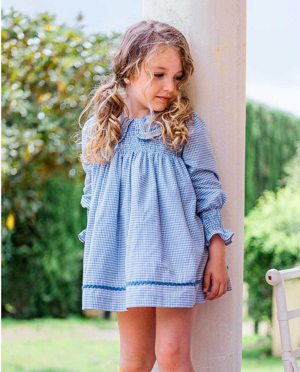 Vestido Colección Seda Azul Empolvado