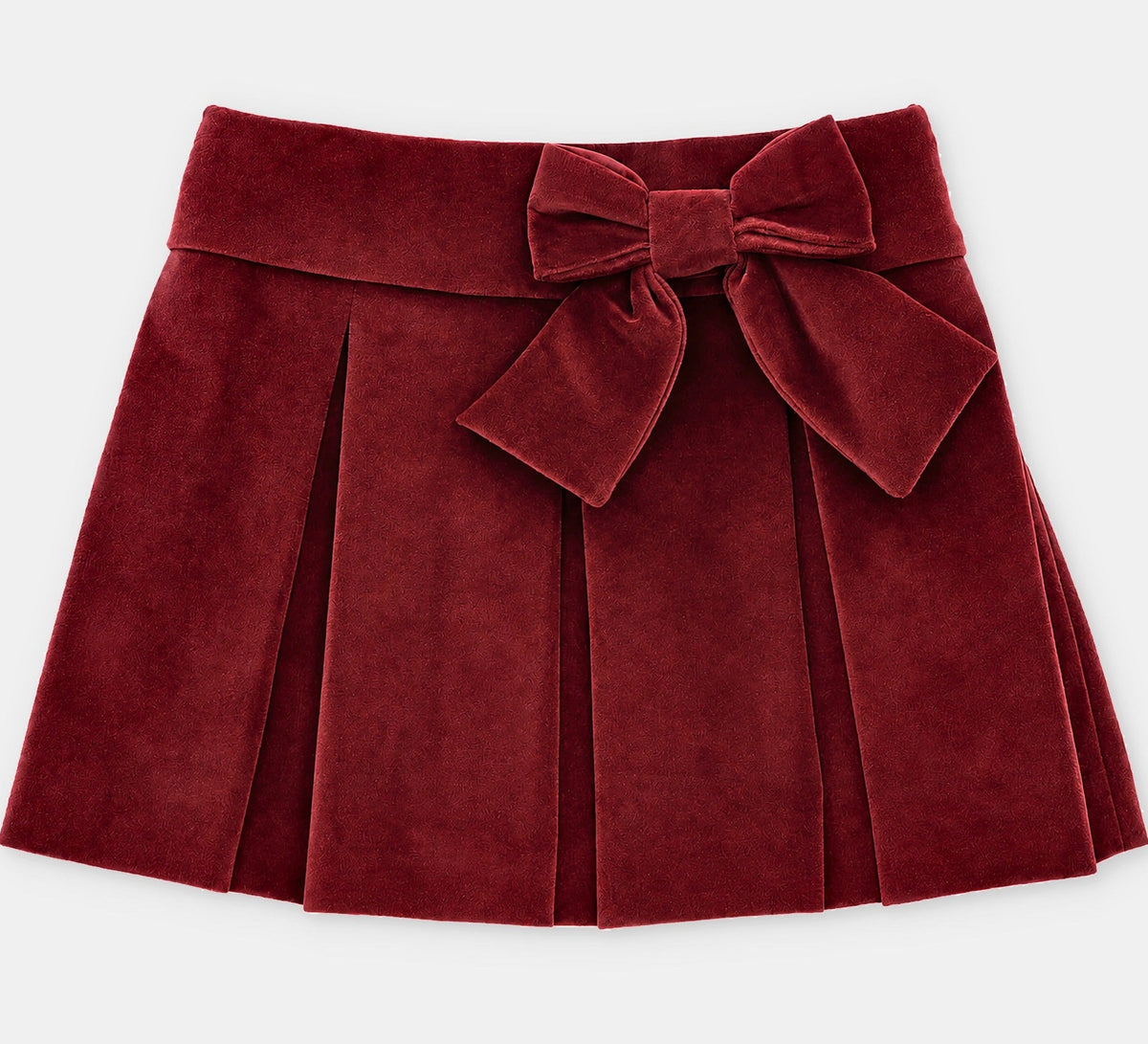 Falda con Pliegues en Terciopelo Burdeos Coleccion Pesoz