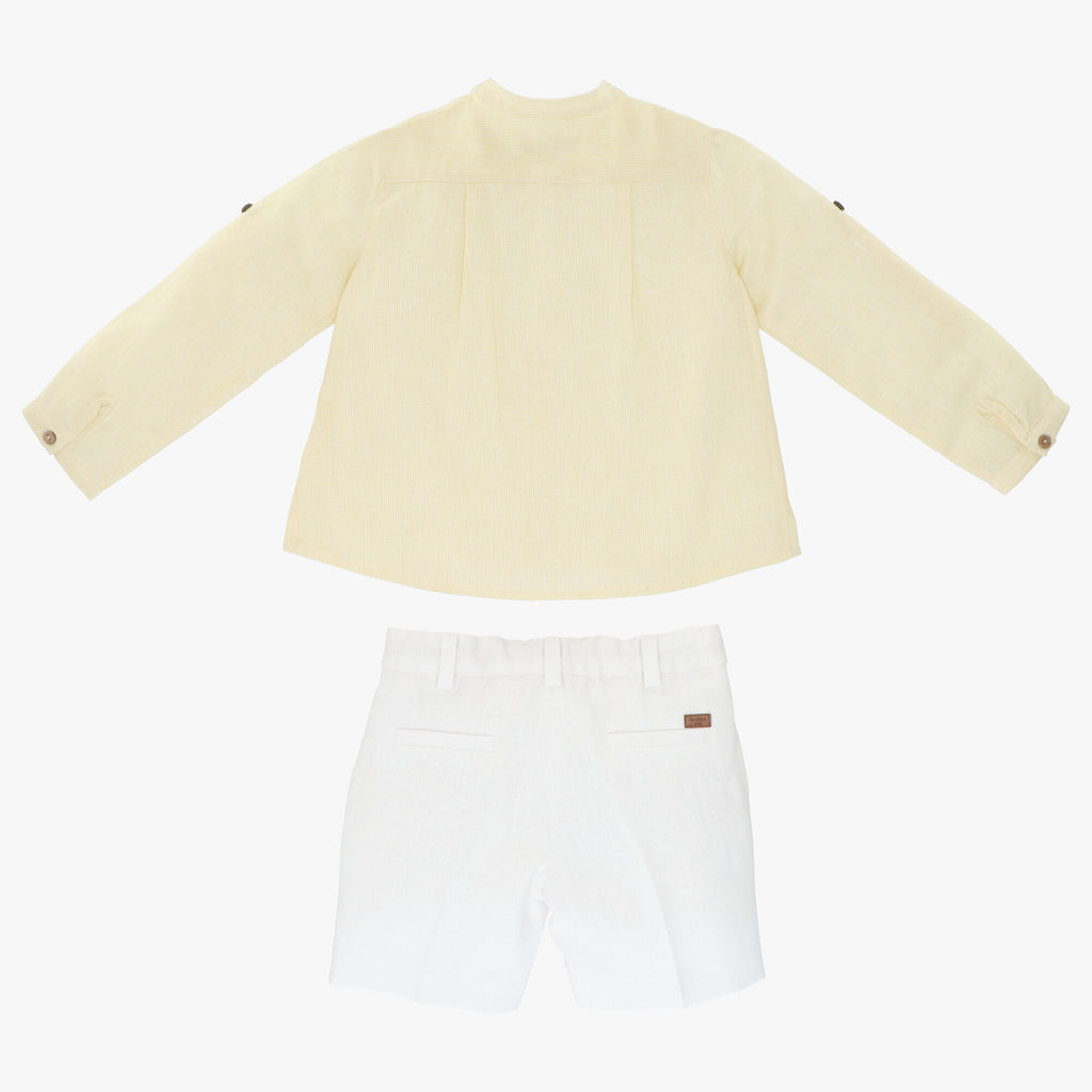 Conjunto Manga Larga de Bermuda en Amarillo