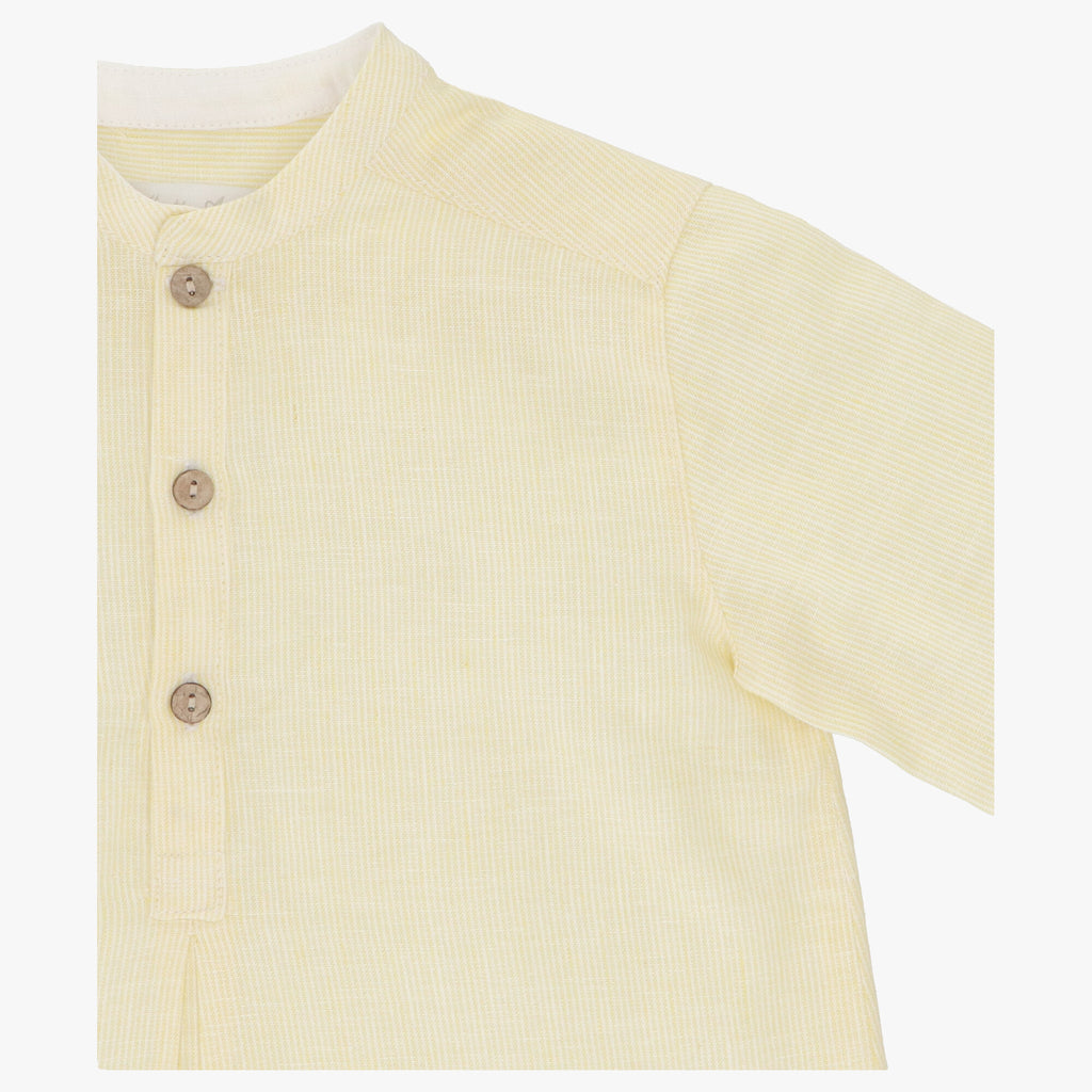 Conjunto Manga Larga de Bermuda en Amarillo
