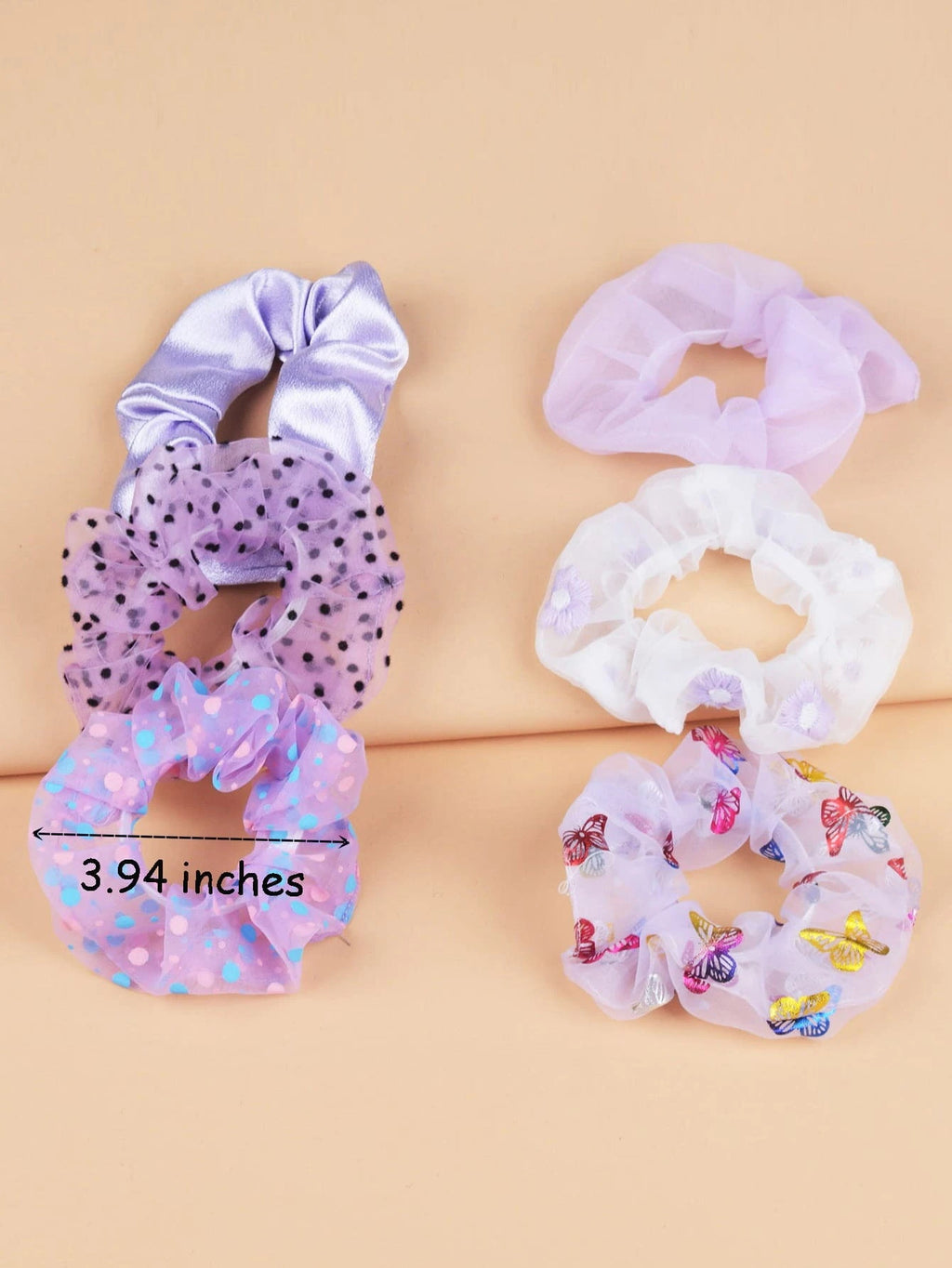 Scrunchie Organza Lila Sólido