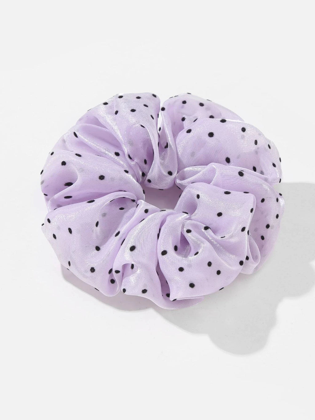 Scrunchie Organza Lila y Negro