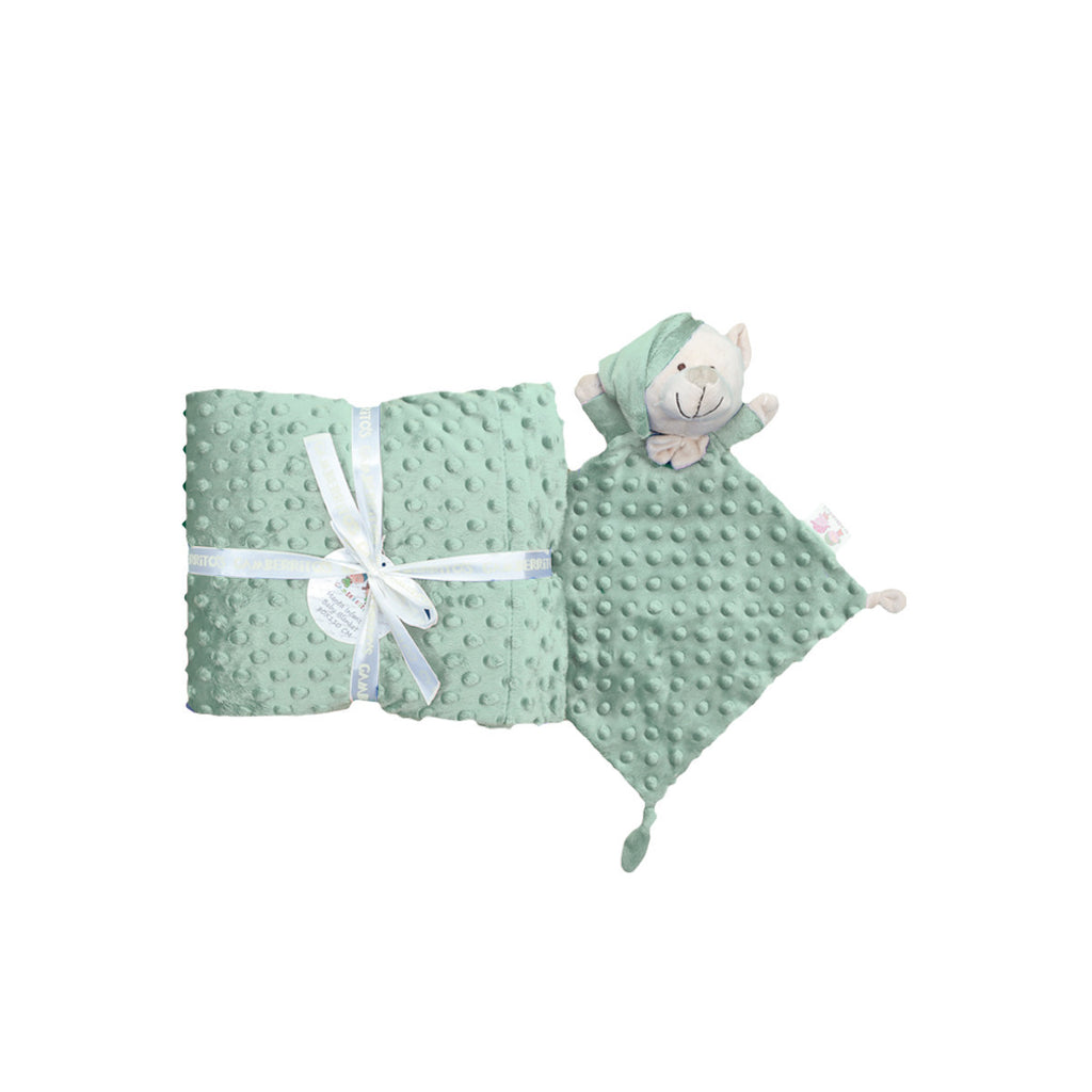 Manta Extra Suave con Osito Verde Empolvado