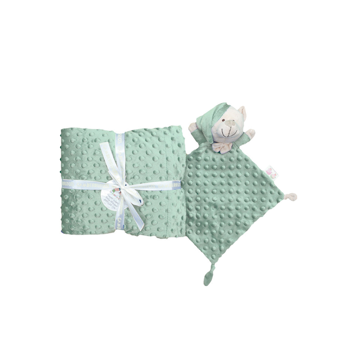 Manta Extra Suave con Osito Verde Empolvado