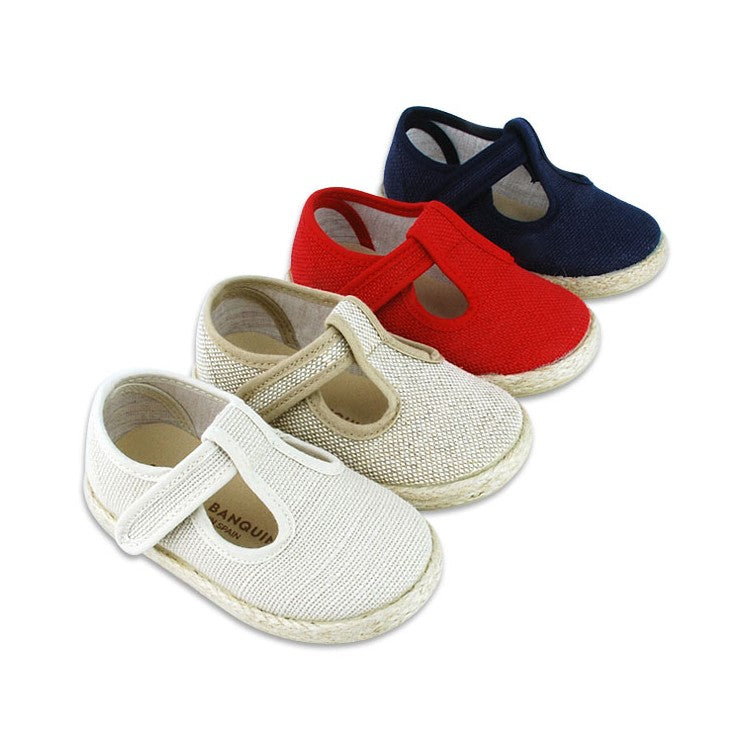 Pepitos de Lino con Suela de Yute Azul Marino