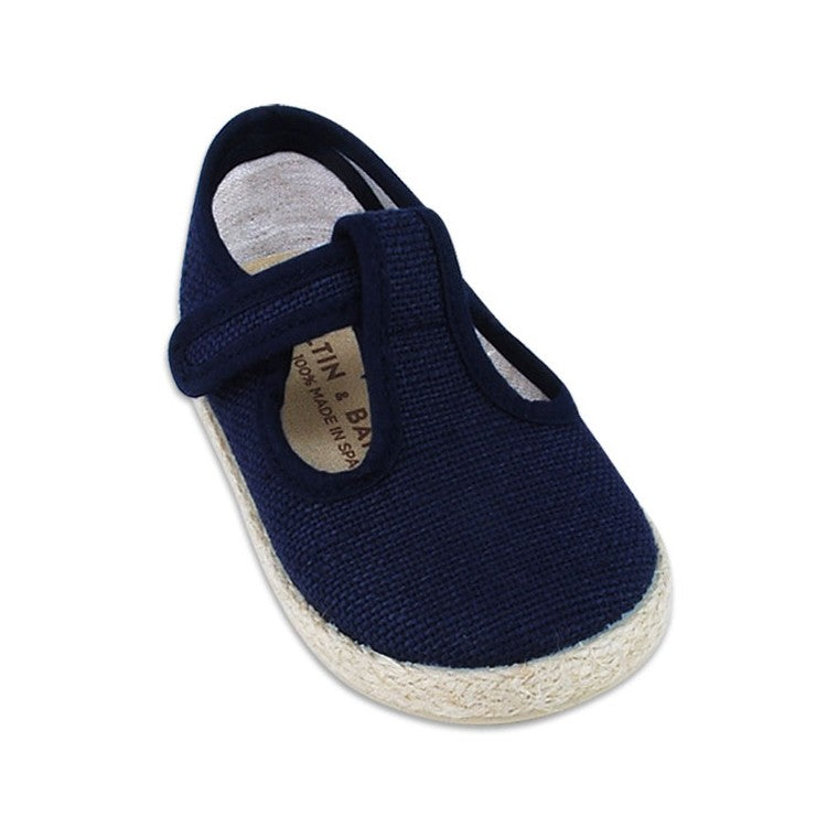Pepitos de Lino con Suela de Yute Azul Marino