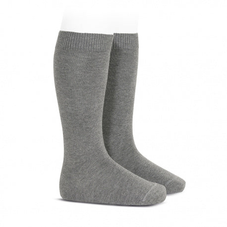 Calcetines Altos Lisos Gris Claro