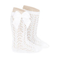Calcetines Altos Calados con Lazo Blanco