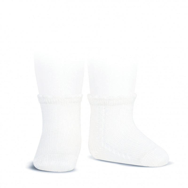 Calcetines Cortos Calados Lateral Blanco