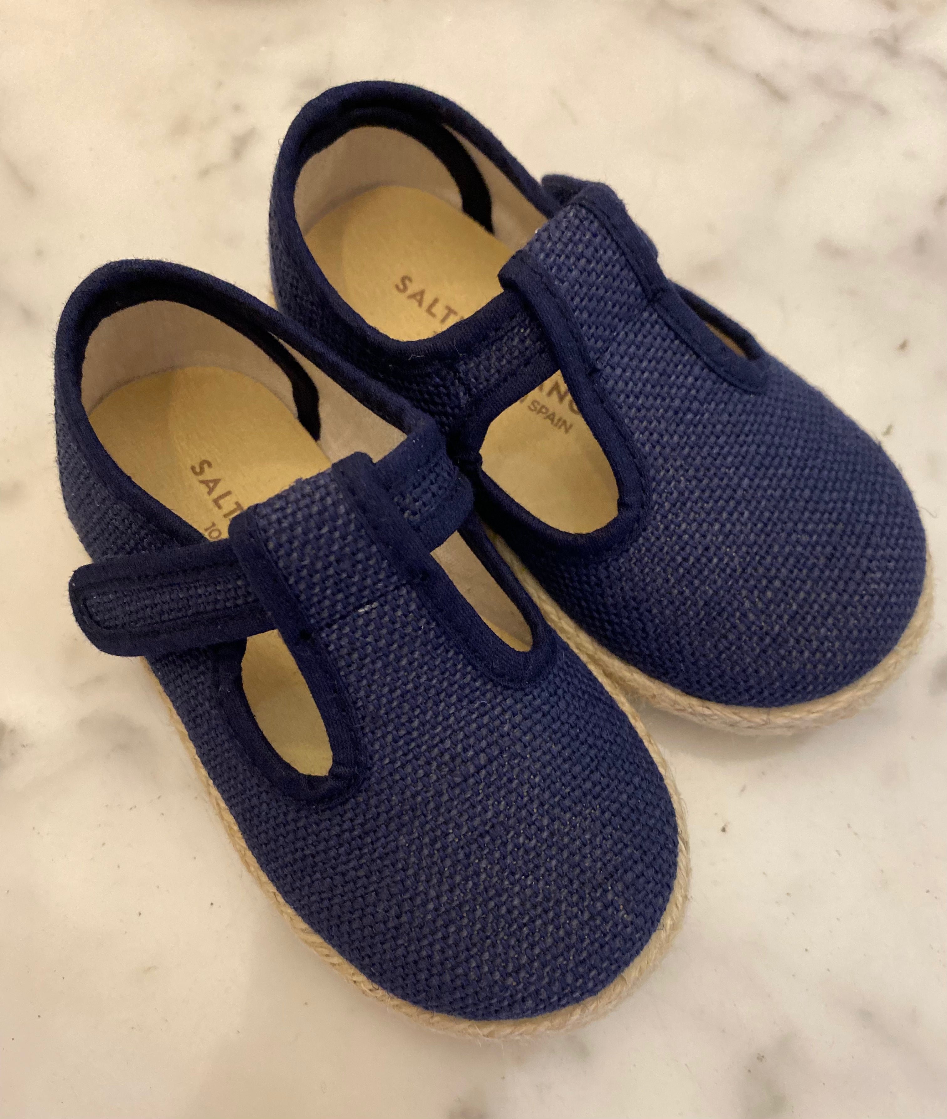 Pepitos de Lino con Suela de Yute Azul Marino