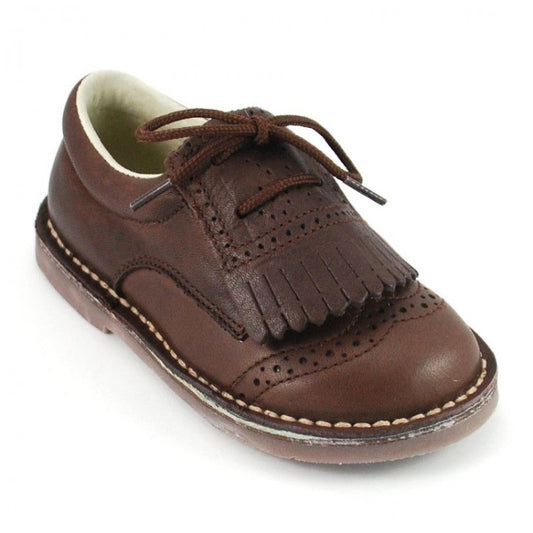 Zapatos de Piel con Flecos Marron